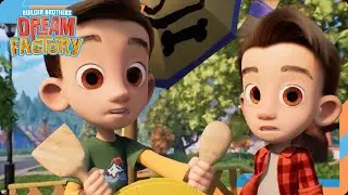 🚀 Meteor Shower & Driving the Pirate Ship | Builder Brothers Dream Factory | Cartoons for Kids