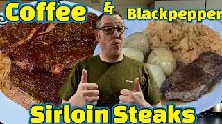 Coffee & Blackpepper Sirloins | Cooked for 30 Minutes in a Air-fryer 