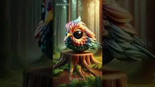 Amazing cute fantasy bird with unique feathers movement #birds #beautifulbird #aivideo