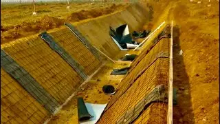 Trapezoidal drain excavation