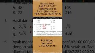 Bahas Soal Asli TKA SMP Matematika 11 Part 1 [Persiapan TKA 2026 SMP] No.5