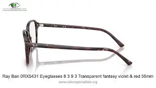 Ray Ban 0RX5431 Eyeglasses 8 3 9 3 Transparent fantasy violet & red 56mm