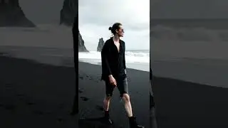 Icelandic Beach Goth Look 🇮🇸 #beachgoth #iceland #shorts| His Fit