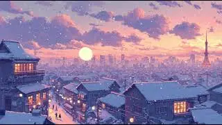 ​Snowy Tokyo 🗼​❄️​Sunset Jazz &mdash; ​Relaxing Night Jazz for Sleep & Study