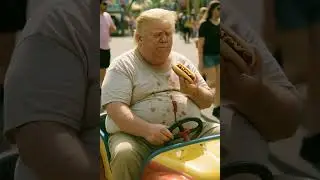 Trump at the Fairground Eating a Hot Dog  #trump #politicsasusual #comedy #memes #funny #shorts