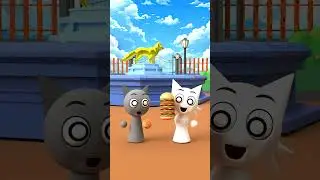 Gray x Wenda. my Burger bigger than you 😄🤣 #sprunki #incredibox #gray #wenda