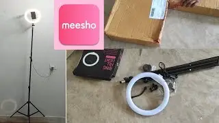 Распаковка и обзор штатива Meesho 6,9 футов с кольцевой лампой 10 дюймов на телугу