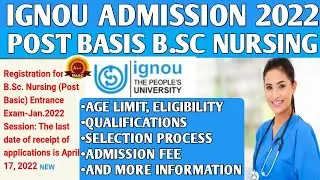 IGNOU - Post Basis B.sc Nursing Admission January session 2022 || Pb b.sc nursing admission || ignou