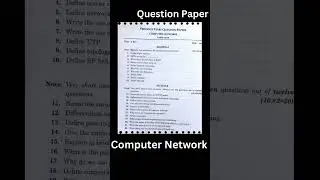 Computer Network Question Paper 2019 || Computer Network