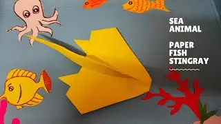 Origami water animal | Paper fish Stingray | How to make Paper fish | DIY |easy paper sea animals