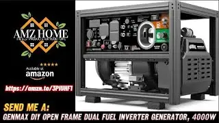 Review GENMAX DIY Open Frame Dual Fuel Inverter Generator, 4000W ultra-quiet 145cc engine, amazon