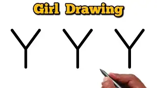 How to Draw a Beautiful Girl Using Letter Y | 👩Beautiful Girl Drawing