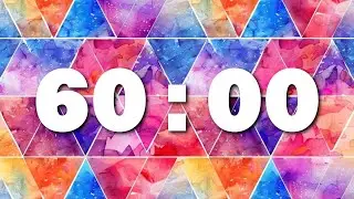 Countdown Timer | Blue, Red, Yellow and Purple Triangles | 60:00