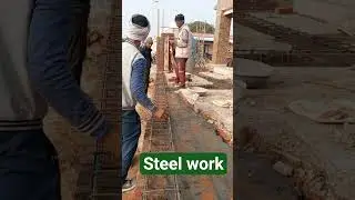 Steel work(6) #construction #plastering #seeel work #brickwork #shorts