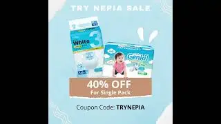 40% Discount Coupon Code: TRYNEPIA (Application to all Single Pack Diapers)