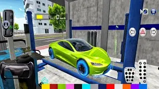 Green Toyota Car Park In Auto Repair Shop - 3D Driving Class Adventure - Android Gameplay