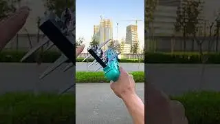 BabyGo Airplane Launcher Gun Toy with Foam Glider Planes, Outdoor Games for Children,