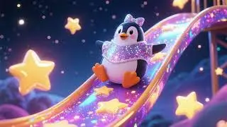 Penguin&rsquo;s Starlight Sparkle Slide ❄️🐧✨ | Night Sky Adventure Song
