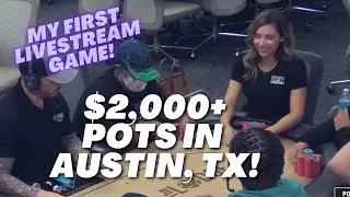 Pocket Queens & Tough Spots In Huge Pots On My First Livestream Game @TheLodgeLive In Austin, TX!