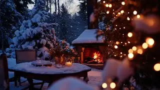 Расслабьтесь и спите со звуками зимнего крыльца ❄️ Треск камина ASMR