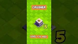 Crusher Level 1 To Max Evolution #clashofclans #maxdefense #coc #WarVortexX #maxupgrade #levelup