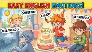 Простые английские выражения эмоций для начинающих 🎂😔😊🌧️ | Eager (стремление), Regretful (сожален...