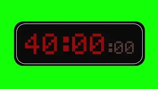 Red digital stopwatch 40 min | GREEN SCREEN Forty minutes