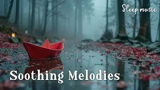 Misty Forest & Soothing Piano Music - Red Peace Reflections for Deep Sleep | Calm Serenity