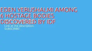 Eden Yerushalmi among 6 hostage bodies discovered by IDF in Gaza #israelhamaswar #israel