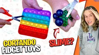 CORTANDO E ABRINDO STRESS BALL 😱  | CORTANDO FIDGET TOYS | TIO LUCAS