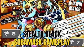 INVISIBLE SHIELD!!! Lv.100 STEALTH BLACK SOBA MASK GAMEPLAY(5-0 Win!) in SS |『ONE PIECE BOUNTY RUSH』