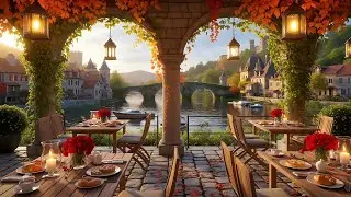 Autumn Riverside Caf&eacute; in European Village 🍂 Relaxing Bossa Nova Jazz Music for Study, Work & Chill
