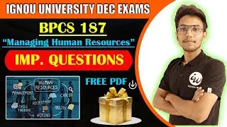 #10 BPCS 187 | HUMAN RESOURCE ENG MEDIUM | | IMPORTANT QUESTION  | IGNOU WALAY SARAS MAM