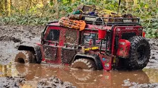 1/10 Scale LAND ROVER DEFENDER Muddy Off-road Driving 4x4 RC Car - Traxxas TRX4