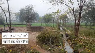 Winter season and rainy day in Punjab | very cold weather in village when raining 🌧 | Village 120