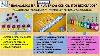 TRABAJAMOS SERIES NUMERICAS CON OBJETOS RECICLADOS