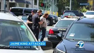 Video: Jaime King's car windshield smashed by attacker in Beverly Hills | ABC7