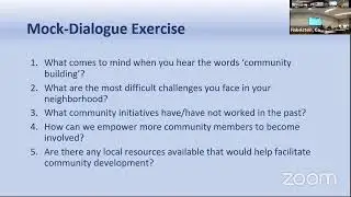 Engaging Community Members in Action Oriented Dialogue