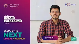 Samir Phuyal, National Winner, #GSEA 2023 #GlobalStudentEntrepreneurAwards #EO #GSEAbyEO