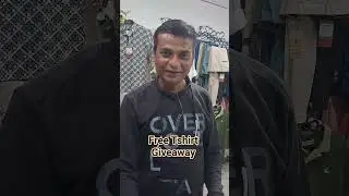 free tshirt giveaway at Nerul east railway station complex