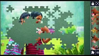 Two cute girls drenched and playing in rain👧🎀👧🌧☔️//jigsaw puzzles craft🧩🧩//Amazing puzzles Art🧩🧩//