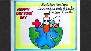 Doctors' Day Drawing/ Happy Doctor's Day Poster Drawing/ How To Draw National Doctor's Day