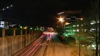 Greenville, SC Traffic at Night - Long Exposure Time Lapse