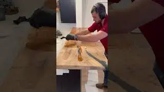 Finishing a live edge bar top