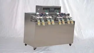 Stick juice bags filling and sealing MC 8 heads pouch filler labeller Bolsa de llenado