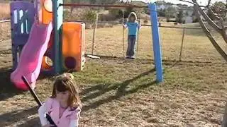 Kid gets hit in the face by swing