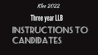 klee2022|| instructions to candidates||