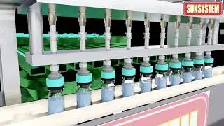 Vial Filling Machine Process | Liquid Filling ,Capping & Labelling Machine | Technical Animation