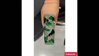 CAMOUFLAGE NAIL ART TUTORIAL 💅            #shorts #army