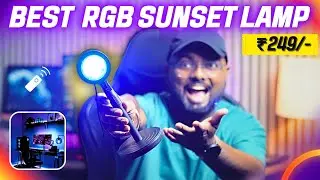 Best RGB Sunset Lamp @ ₹249 Only ⚡| Unboxing and Review | For Decoration, Photoshoots & Videos 🔥
